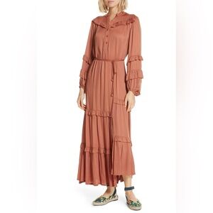 Apiece Apart Gracia Flamenca Maxi Dress Terra Cotta Size 12